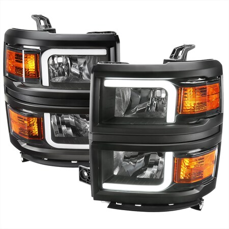 Spec-D Tuning 14-15 CHEVROLET SILVERADO 1500 LED BAR HEADLIGHTS, PK  2 2LH-SIV14JM-G3-BK-RS